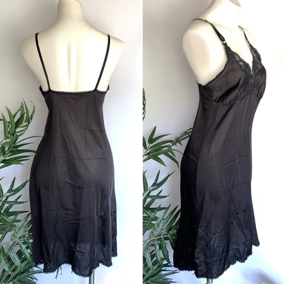 v i n t a g e :: Authentic 60s Satin Nylon Lace Full Slip Dress ILGWU - Picture 2 of 14